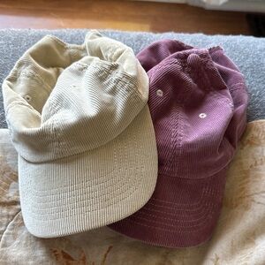 J. Crew Beige and Purple Women's Caps, like new.